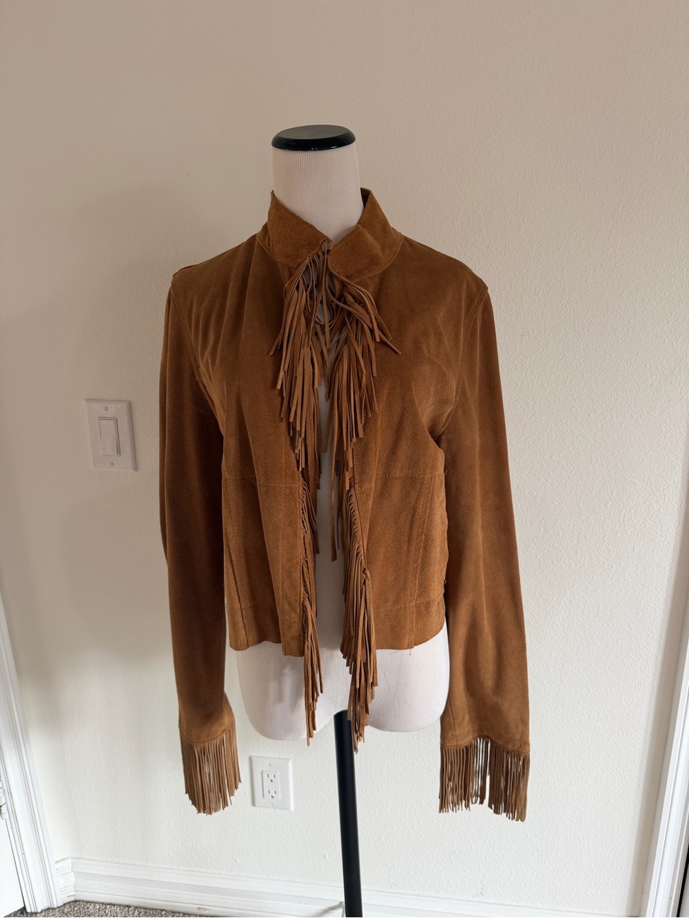 Vintage Brown Suede Fringe Jacket